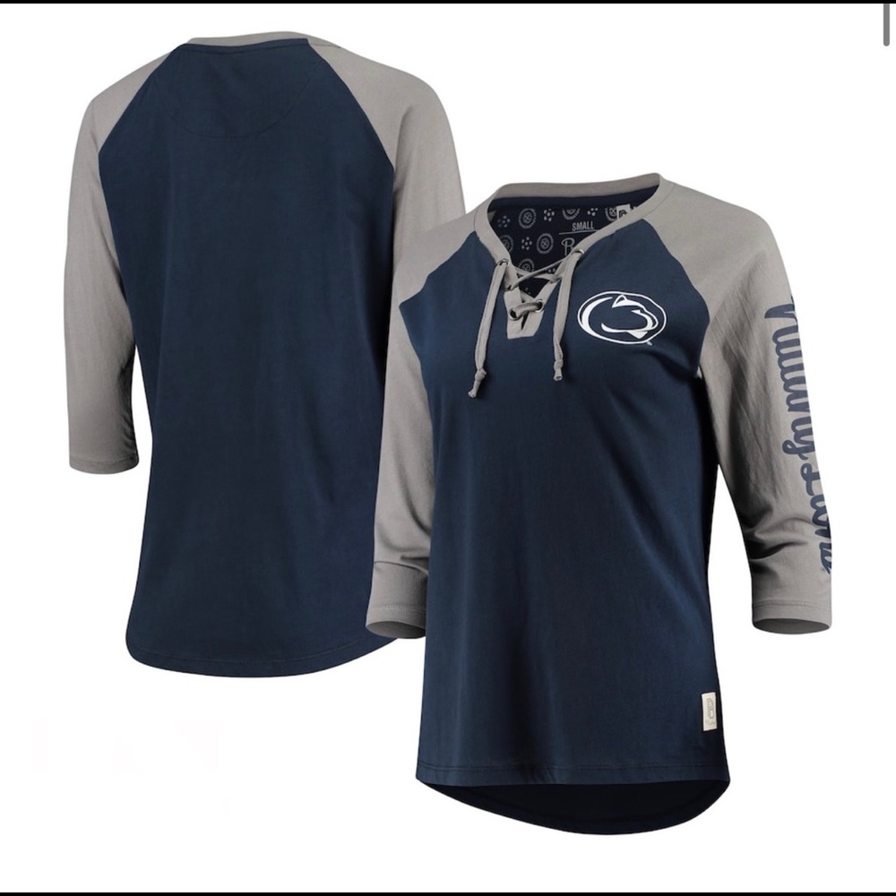 Penn State Nittany Lions Skylar Raglan Lace-Up T-Shirt NWT